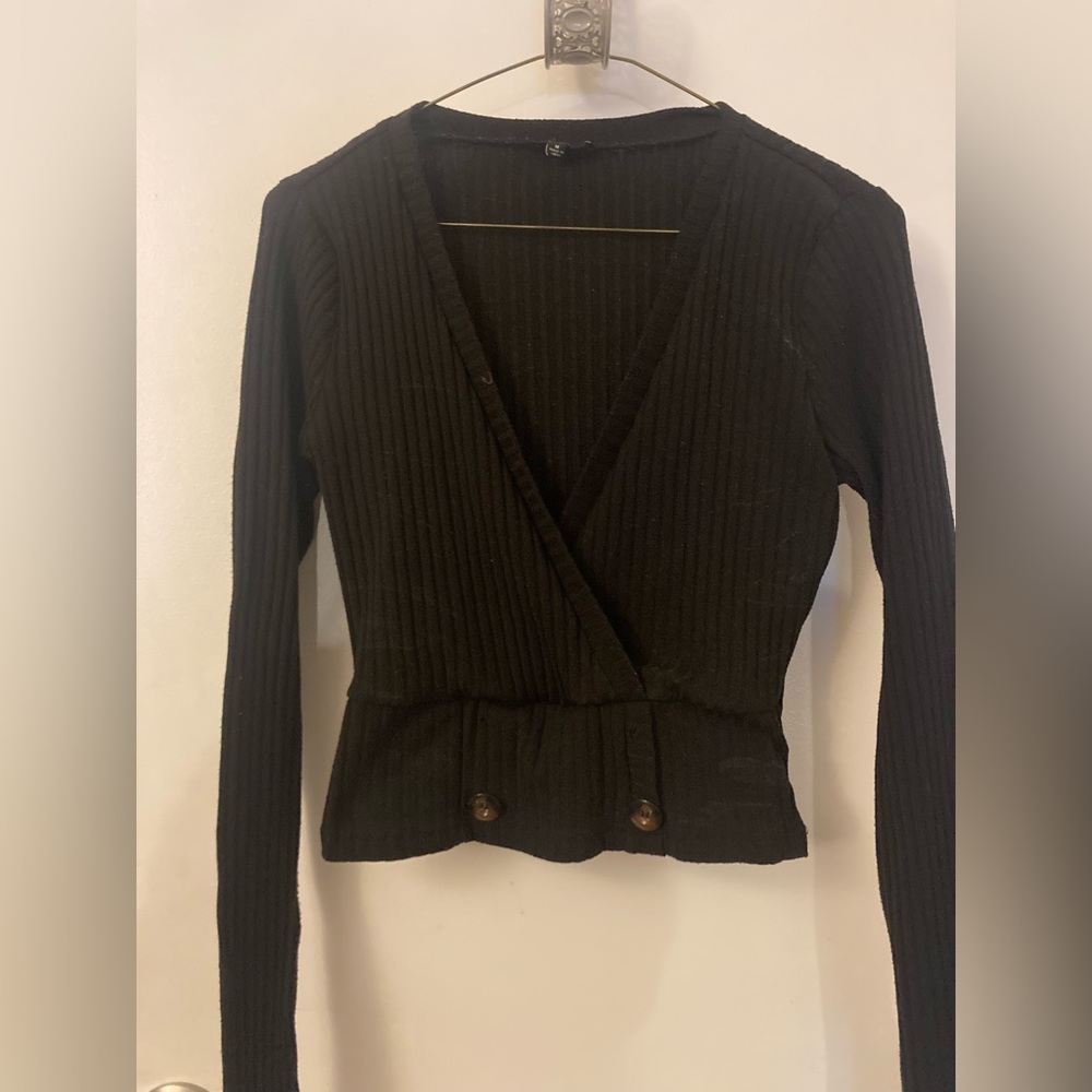 Privy Deep V Cropped Sweater
